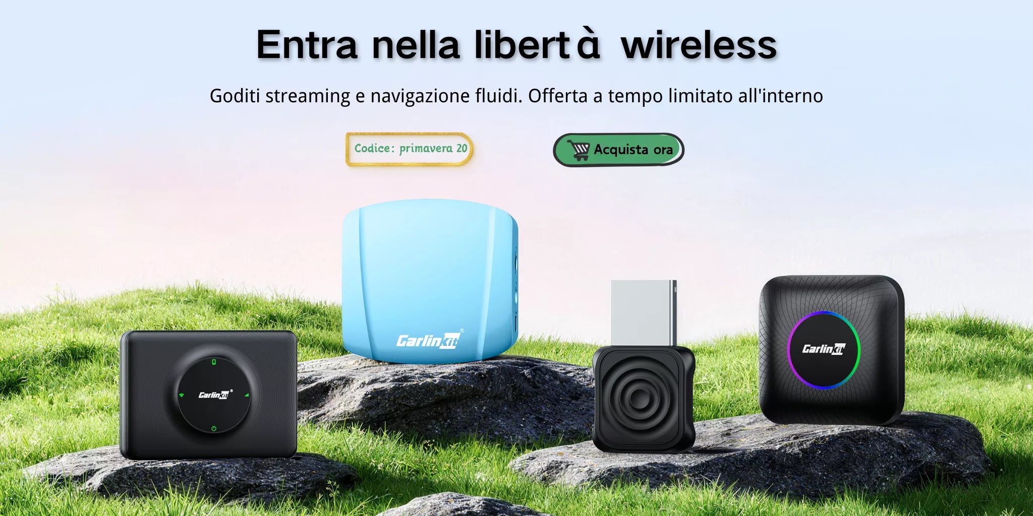 Banner di saldi primaverili Carlinkit Carplay