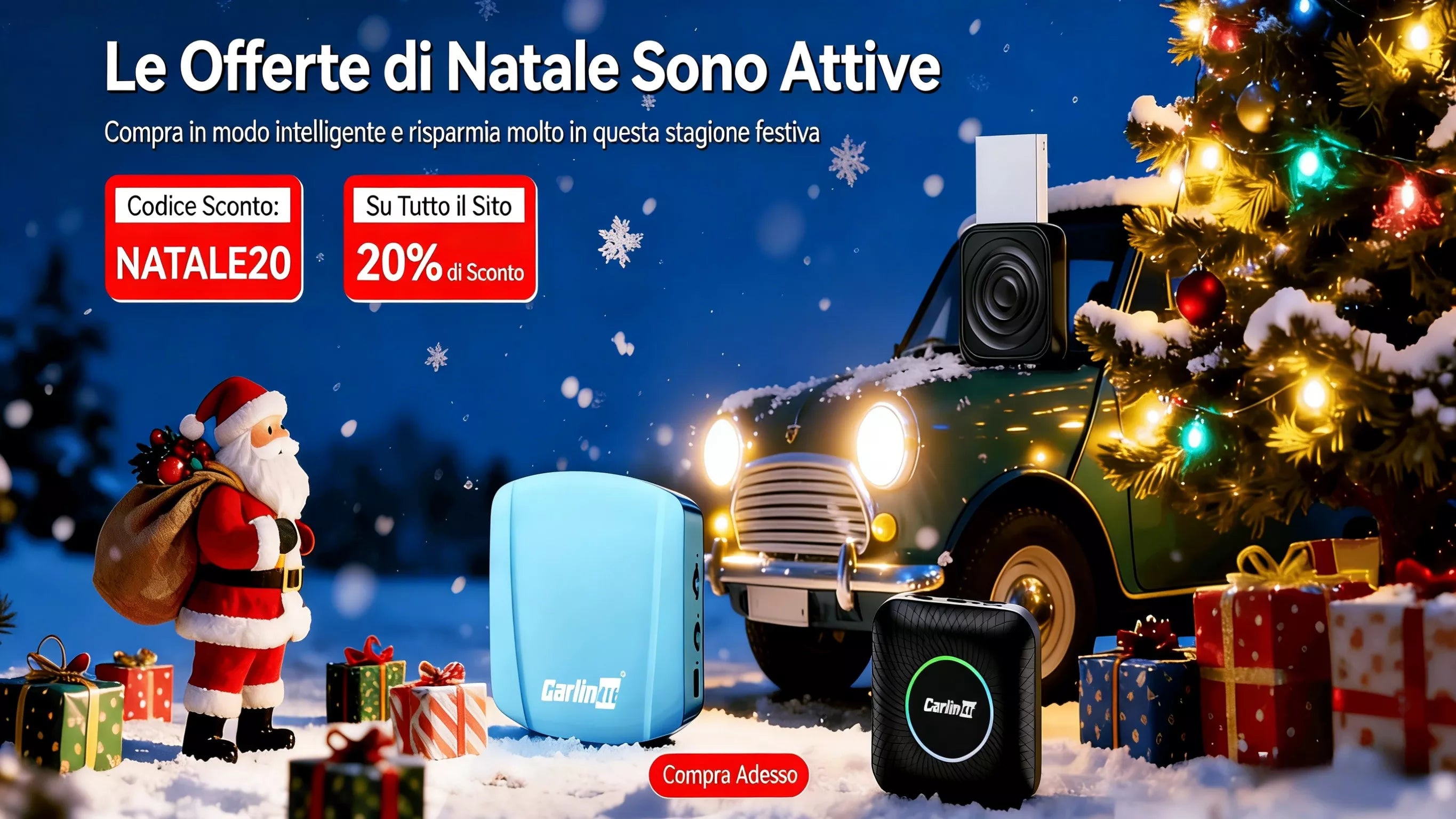 Banner di saldi di Buon Natale Carlinkit-CarPlay-2025